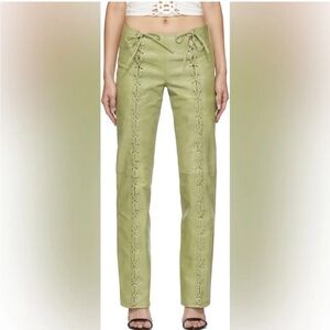 Saks Potts Christina Lace-Up Lambskin Leather Pants